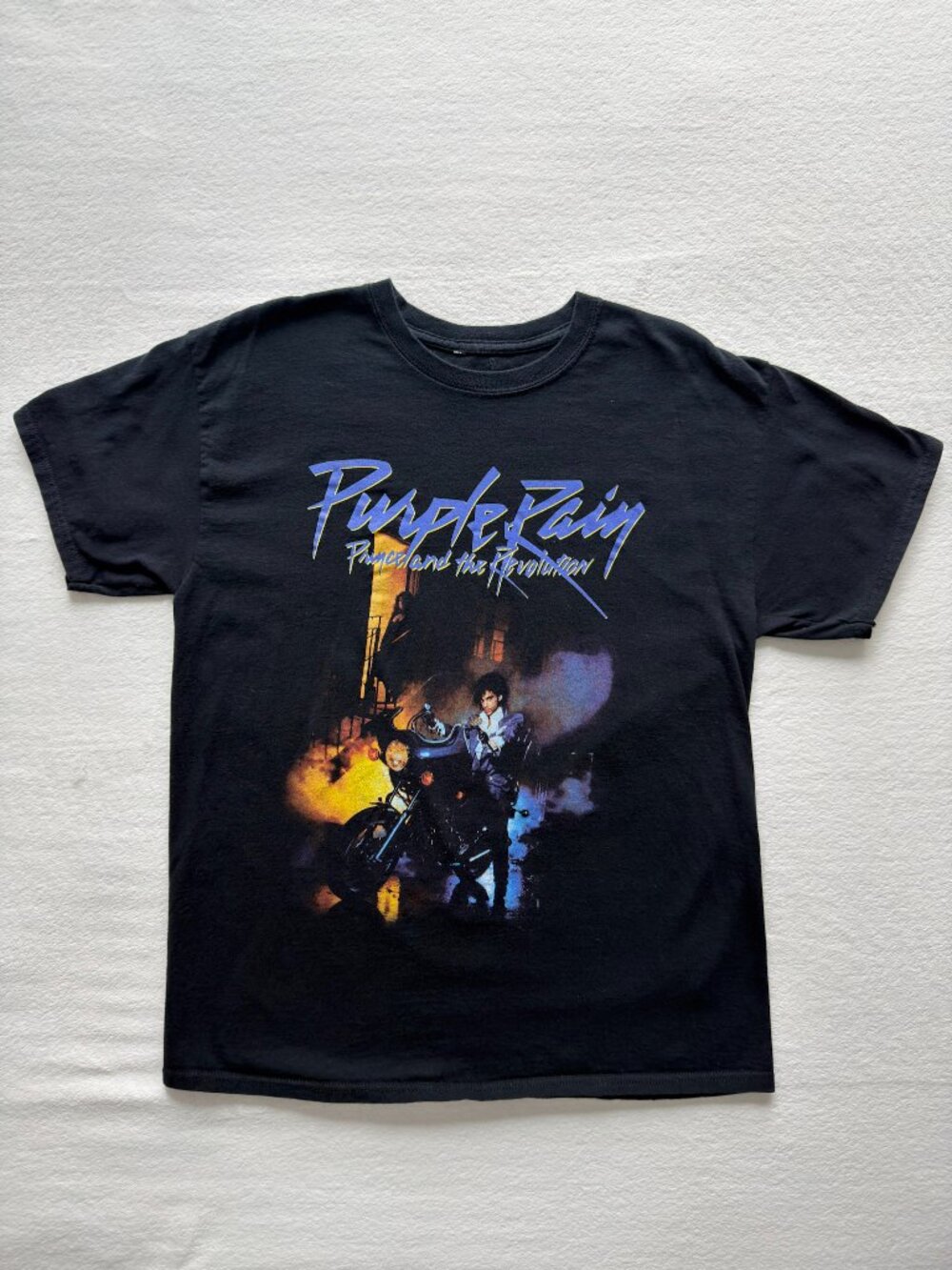 Prince Purple Rain Graphic Band Tee Mens L Black 80s Music Concert Tee